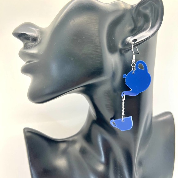 Tea Pot Earrings - Cafe Earrings - Tea Earrings - Novelty Earrings - Statement - Picture 9 of 10